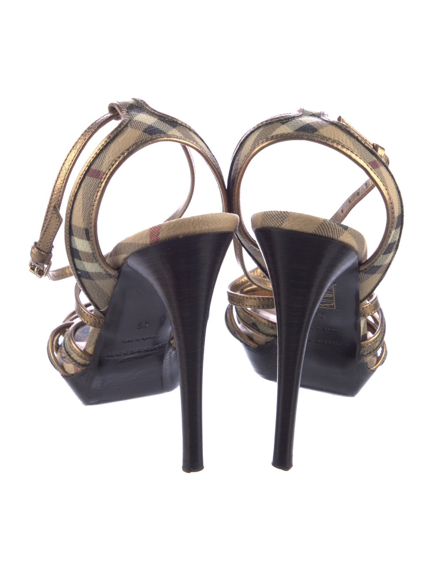 Burberry Super Nova Check Pattern Slingback Sandals